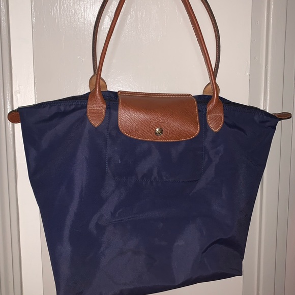 Blue le pliage long champ bag